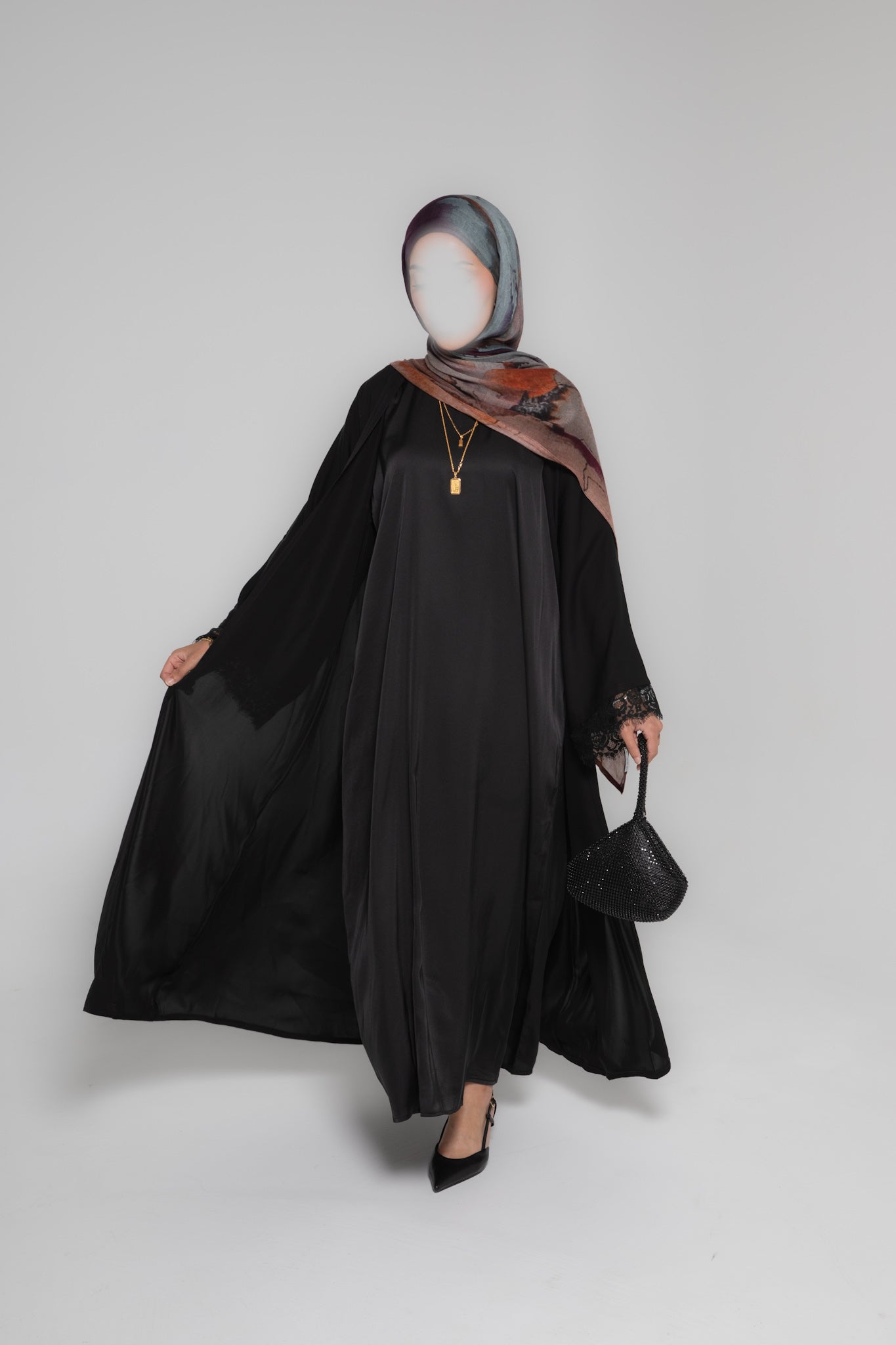 Black Lace Abayah Set