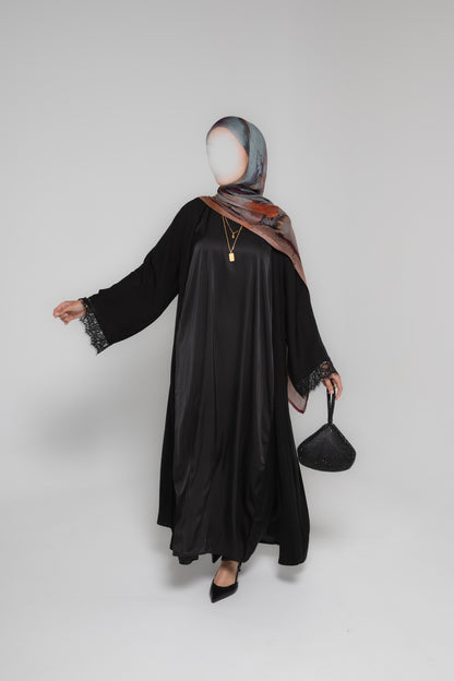 Black Lace Abayah Set