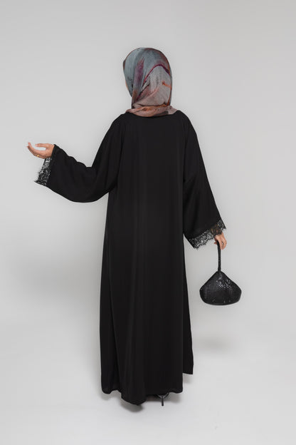 Black Lace Abayah Set
