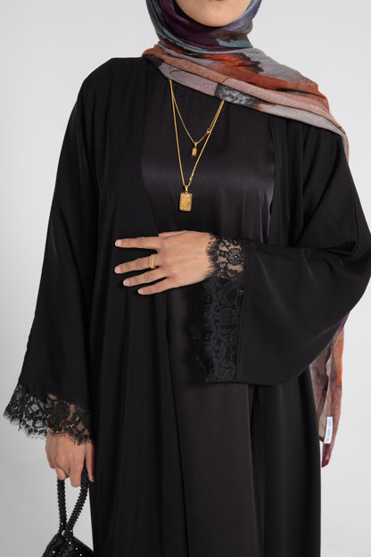 Black Lace Abayah Set